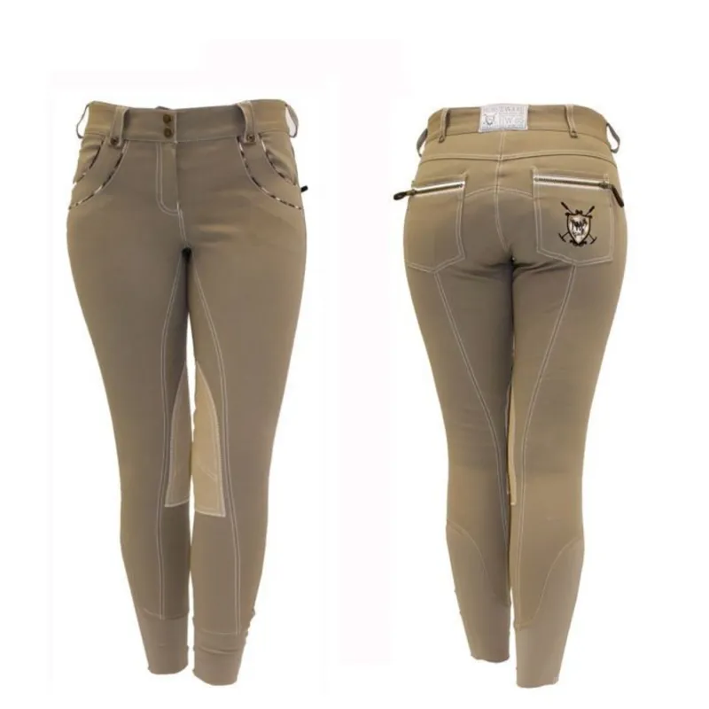 Horseware Nina Ladies Knee Patch Breeches - Tan Print